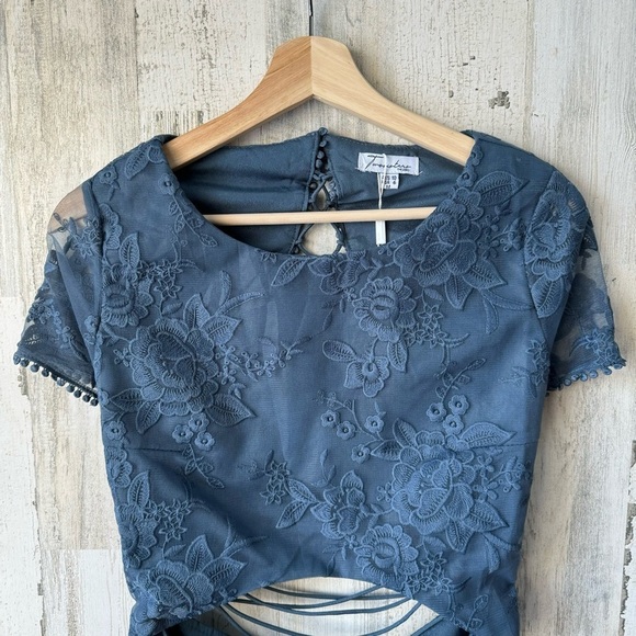 Twosisters Shay Blue Lace Cut Out Mini Dress Party Cocktail Size 6 - Picture 5 of 13